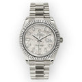 Rolex White Gold Day-Date 40 Watch Meteorite Baguette Diamond Dial - President Bracelet-Rolex-JD Watches NY