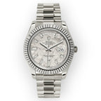 Rolex White Gold Day-Date 40 Watch Meteorite Baguette Diamond Dial - President Bracelet-Rolex-JD Watches NY