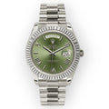 Rolex White Gold Day-Date 40 Watch Olive Green Roman Dial - President Bracelet 228239-Rolex-JD Watches NY