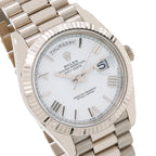 Rolex White Gold Day-Date 40 Watch White Roman Dial - President Bracelet 228239-Rolex-JD Watches NY