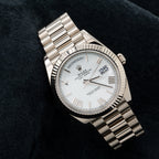 Rolex White Gold Day-Date 40 Watch White Roman Dial - President Bracelet 228239-Rolex-JD Watches NY