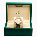 Rolex Yellow Gold Day-Date 40 Watch Champagne Baguette Diamond Dial - President Bracelet-Rolex-JD Watches NY