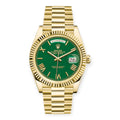 Rolex Yellow Gold Day-Date 40 Watch Green Roman Dial - President Bracelet-Rolex-JD Watches NY