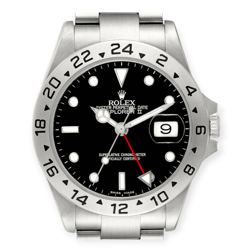 Stainless Steel Rolex Explorer II 16570 40mm Black Dial Watch-Rolex-JD Watches NY