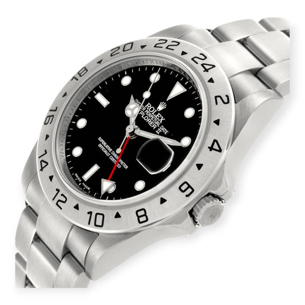Stainless Steel Rolex Explorer II 16570 40mm Black Dial Watch-Rolex-JD Watches NY