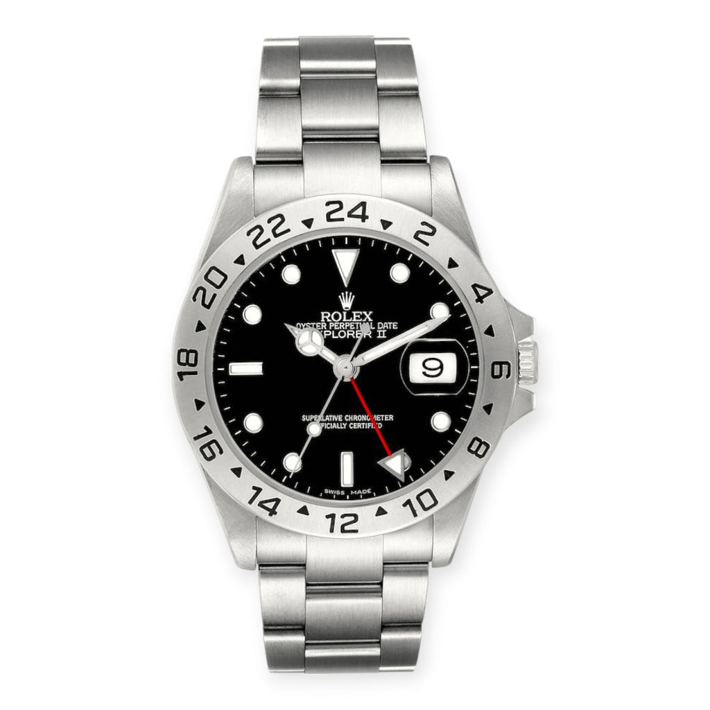 Stainless Steel Rolex Explorer II 16570 40mm Black Dial Watch-Rolex-JD Watches NY