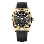 Sky-Dweller 326238 Yellow Gold Black Dial Oysterflex 42mm
