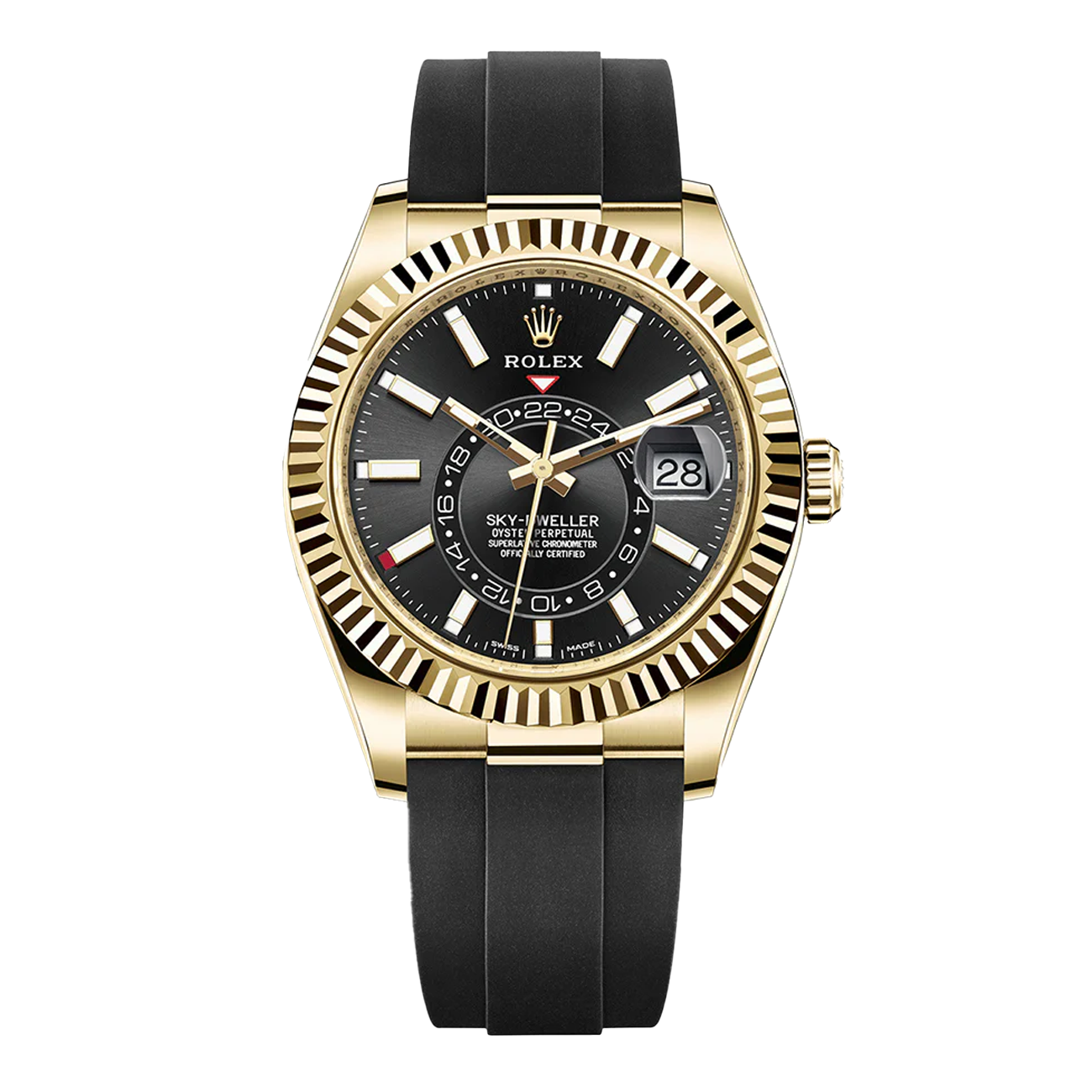 Sky-Dweller 326238 Yellow Gold Black Dial Oysterflex 42mm