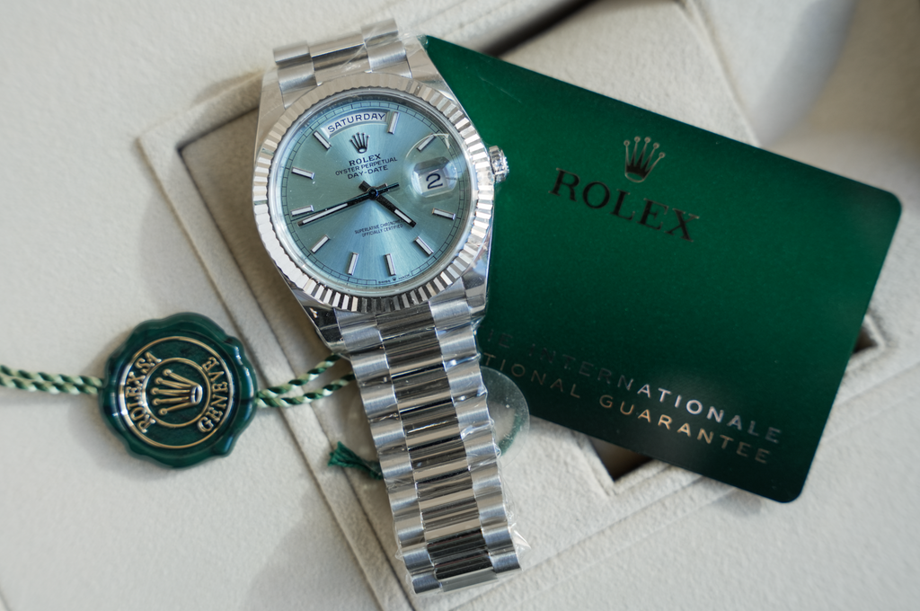 Day-Date 40 228236 Platinum Ice Blue Dial President Bracelet