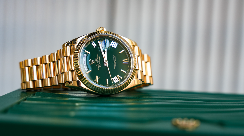Day-Date 40 President 228238 – Green Roman Dial | 18K Yellow Gold