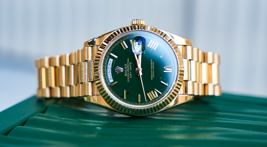 Day-Date 40 President 228238 – Green Roman Dial | 18K Yellow Gold