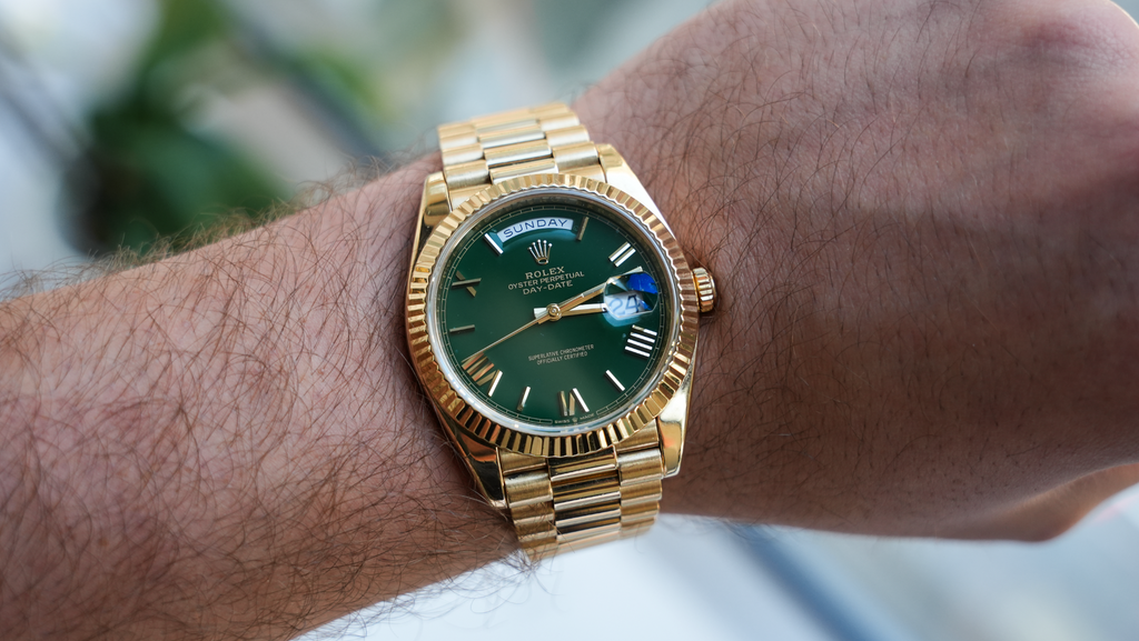 Day-Date 40 President 228238 – Green Roman Dial | 18K Yellow Gold
