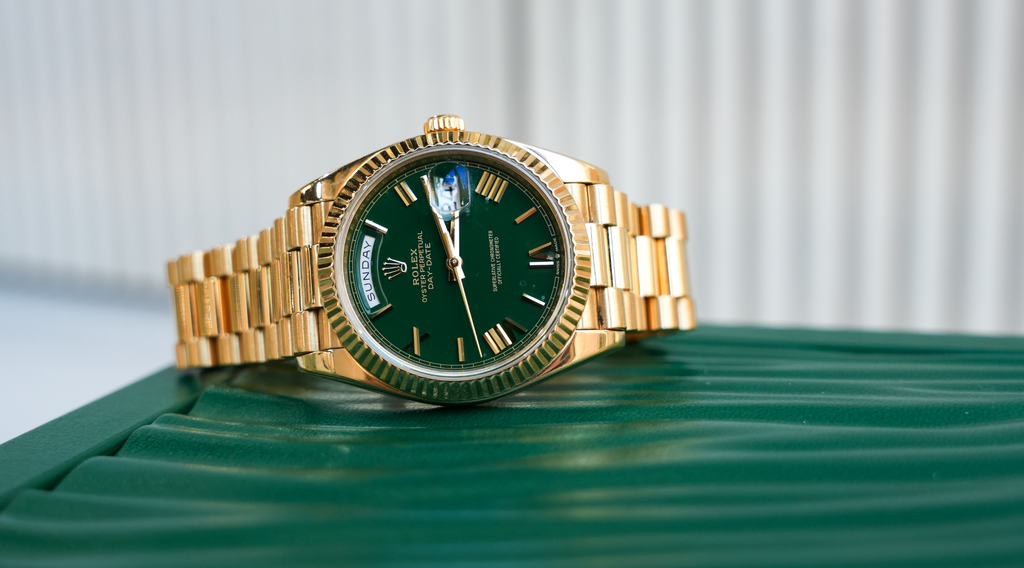 Day-Date 40 President 228238 – Green Roman Dial | 18K Yellow Gold