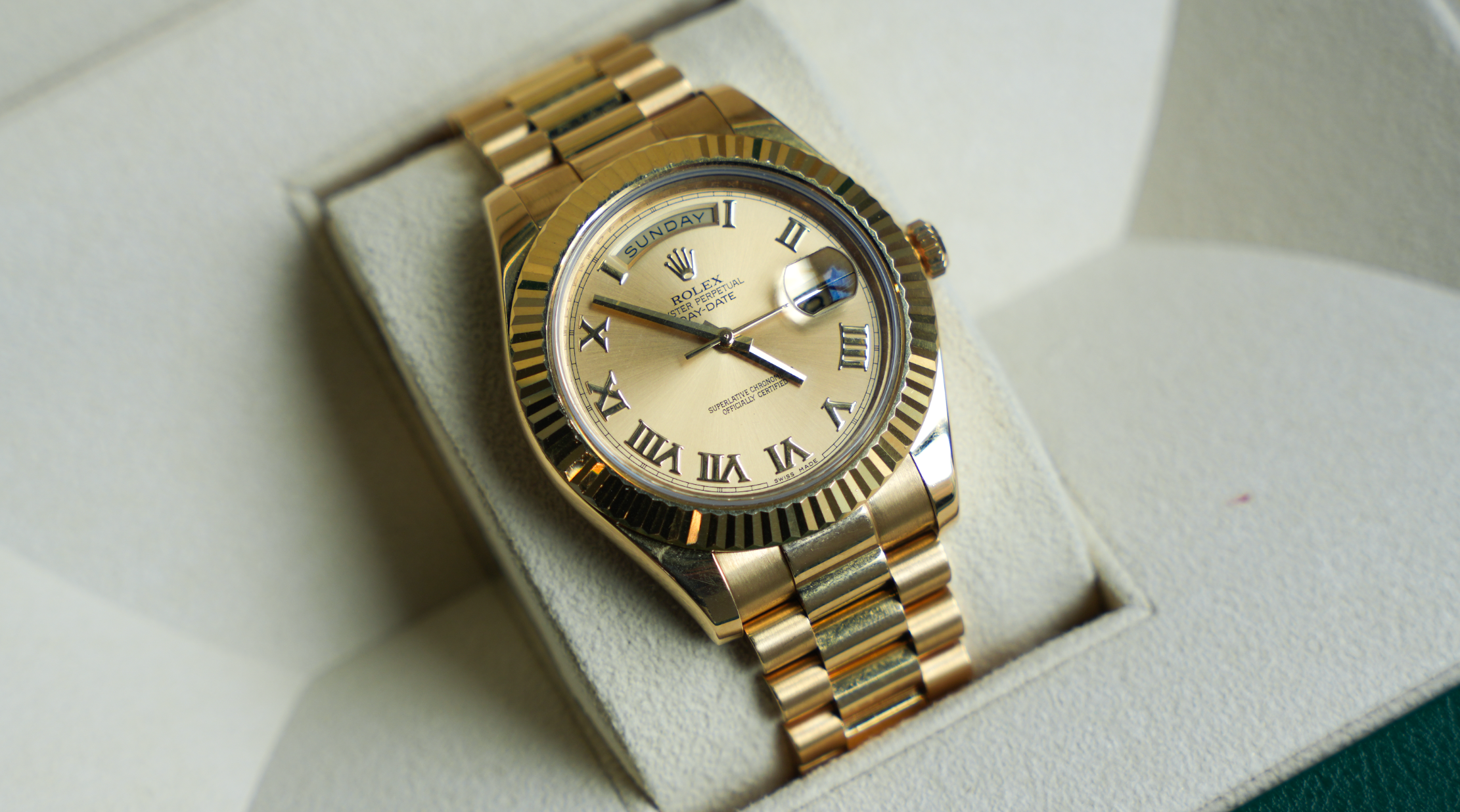 Day-Date II 218238 41mm Champagne Roman Dial 18k Yellow Gold President Watch