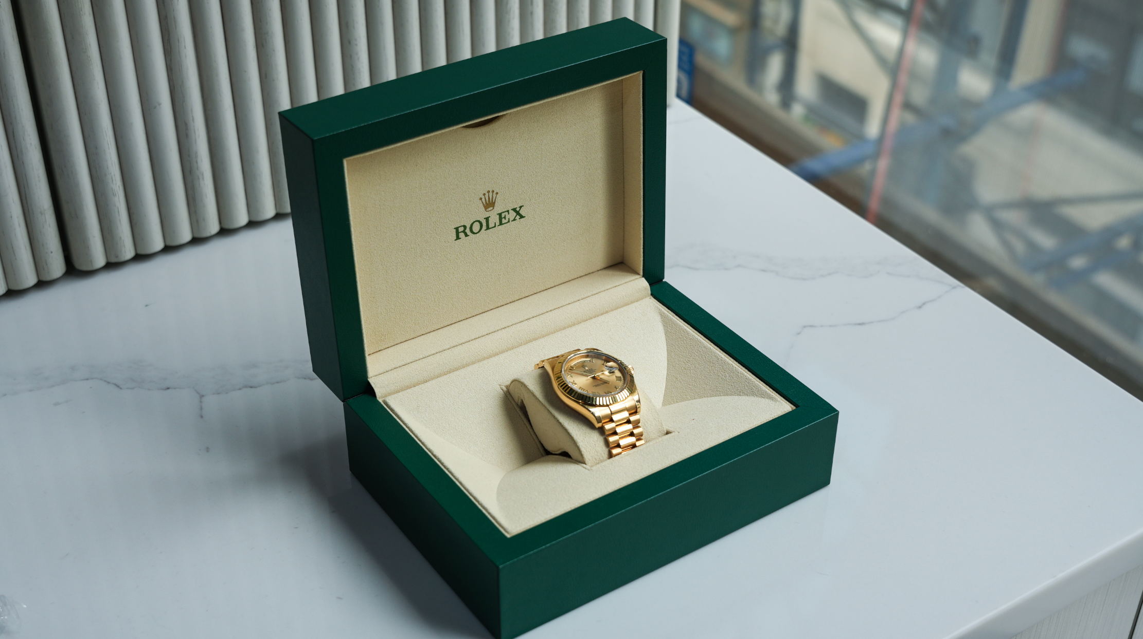 Day-Date II 218238 41mm Champagne Roman Dial 18k Yellow Gold President Watch