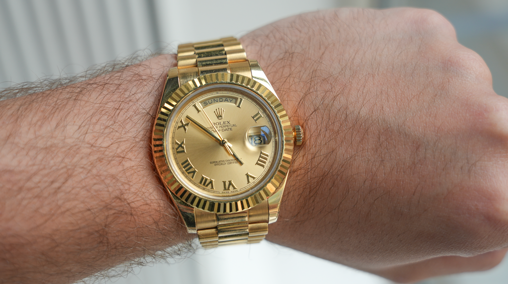 Day-Date II 218238 41mm Champagne Roman Dial 18k Yellow Gold President Watch