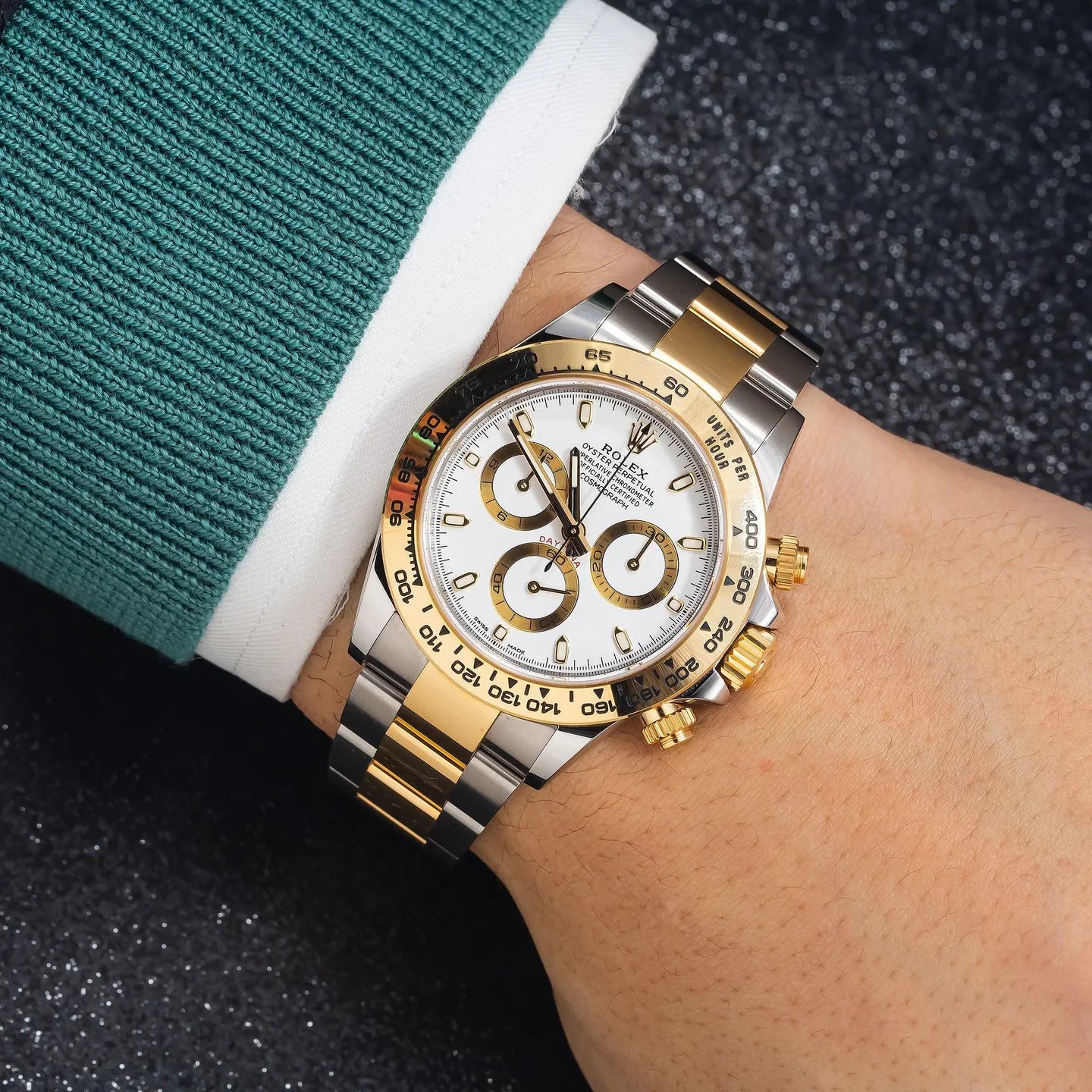 Cosmograph Daytona 40mm 116523 White Dial, Two-Tone Yellow Gold Oyster Bracelet