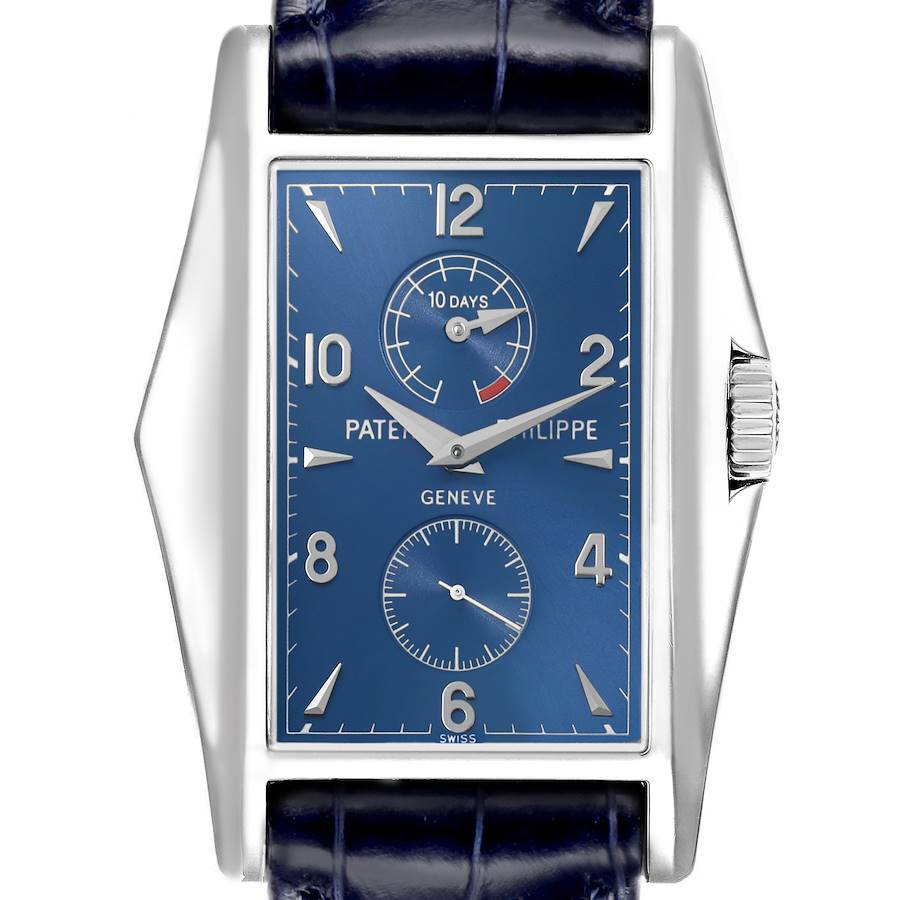 10 Day Power Reserve White Gold Blue Dial Mens Watch 5100G 5100