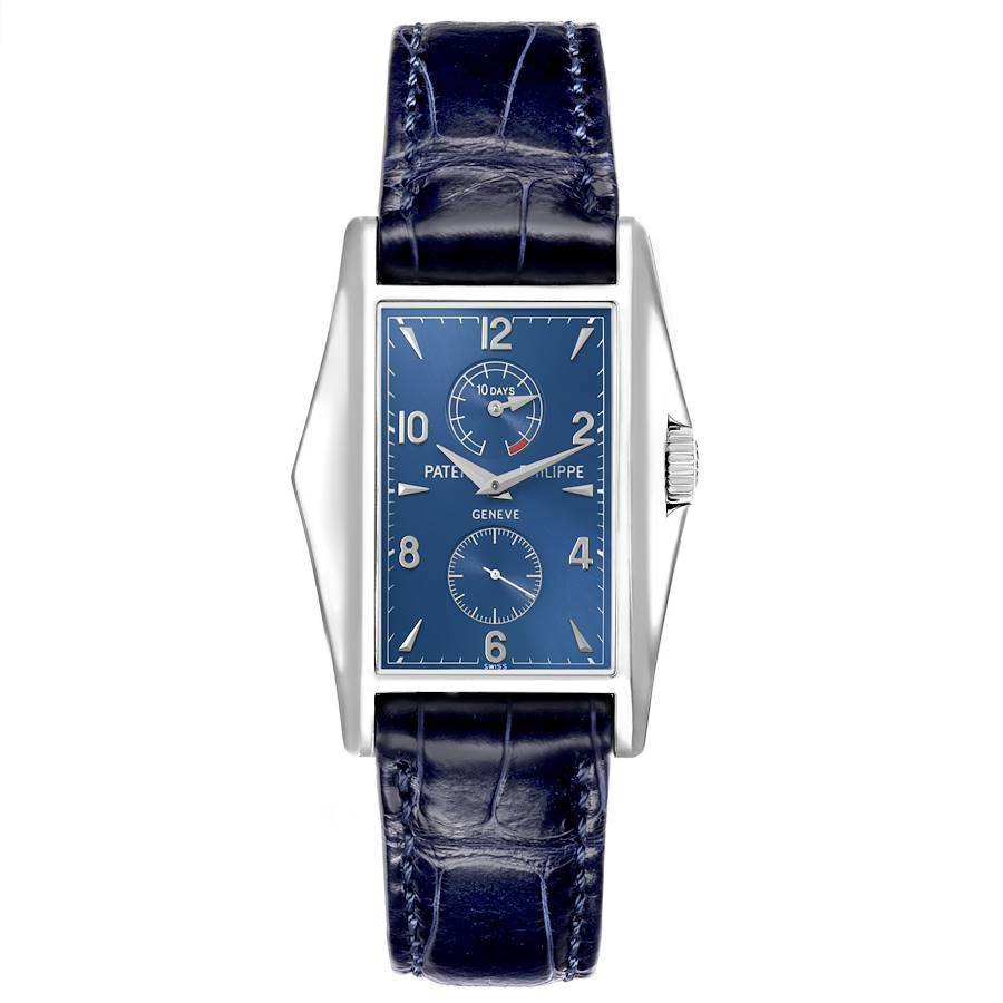 10 Day Power Reserve White Gold Blue Dial Mens Watch 5100G 5100