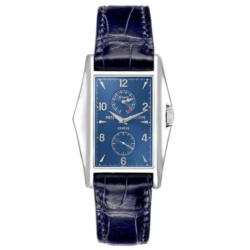 10 Day Power Reserve White Gold Blue Dial Mens Watch 5100G 5100