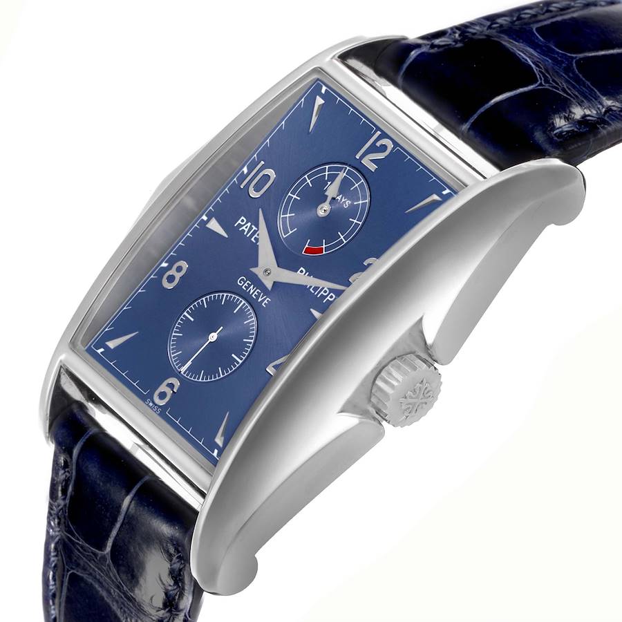 10 Day Power Reserve White Gold Blue Dial Mens Watch 5100G 5100