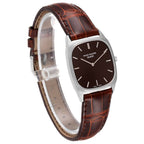 18k White Gold Brown Dial Vintage Mens Watch 3566