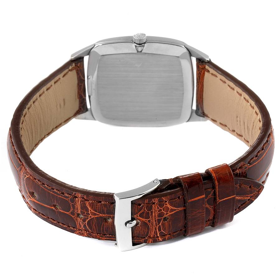 18k White Gold Brown Dial Vintage Mens Watch 3566