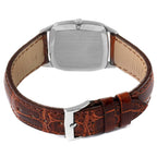 18k White Gold Brown Dial Vintage Mens Watch 3566