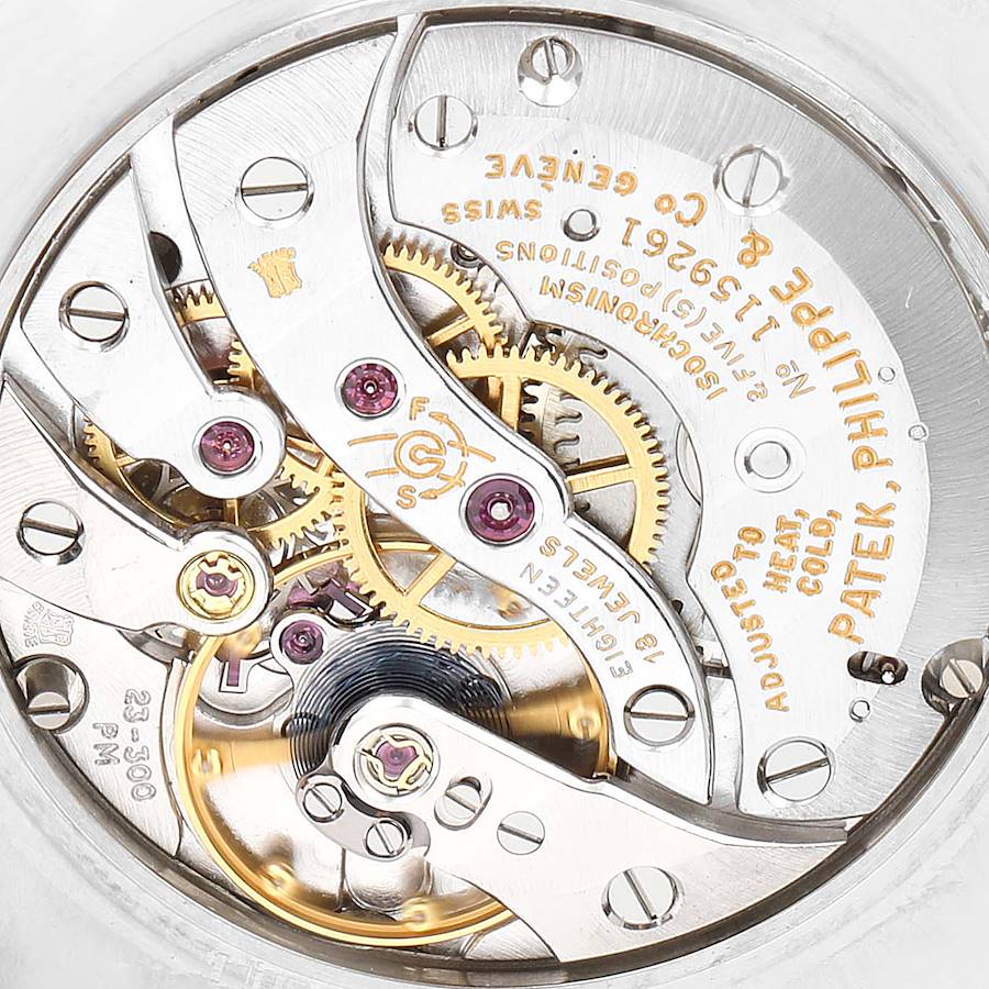 18k White Gold Silver Dial Vintage Mens Watch 3544