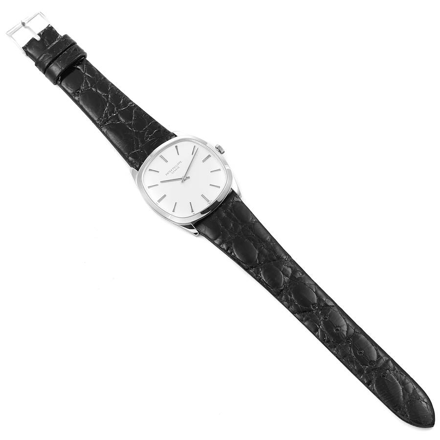 18k White Gold Silver Dial Vintage Mens Watch 3544
