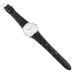 18k White Gold Silver Dial Vintage Mens Watch 3544