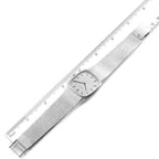 18k White Gold Silver Dial Vintage Mens Watch 3566