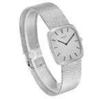 18k White Gold Silver Dial Vintage Mens Watch 3566
