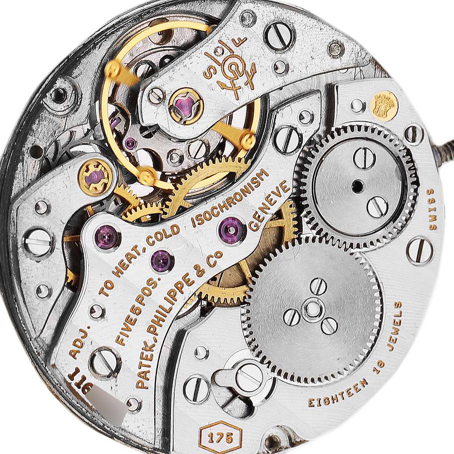 18k White Gold Silver Dial Vintage Mens Watch 3566