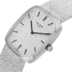 18k White Gold Silver Dial Vintage Mens Watch 3566