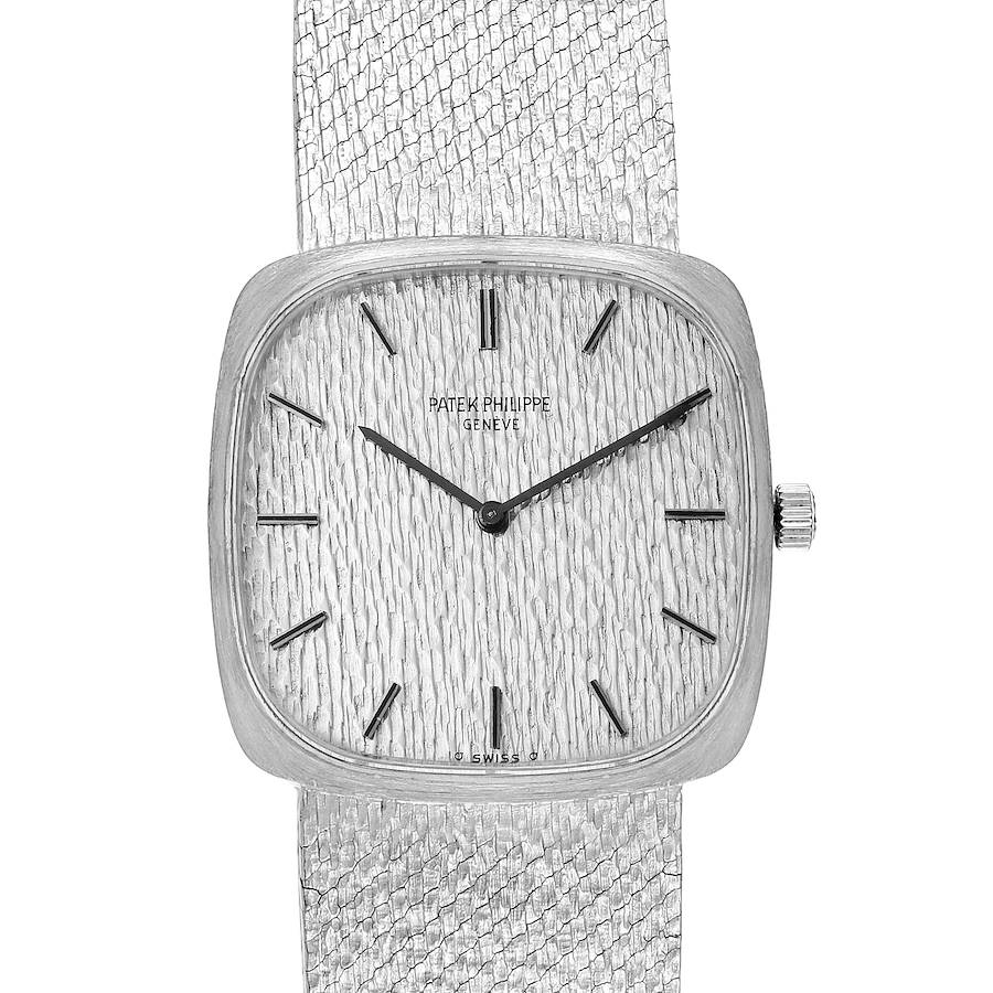 18k White Gold Silver Dial Vintage Mens Watch 3566