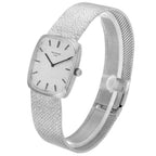 18k White Gold Silver Dial Vintage Mens Watch 3566