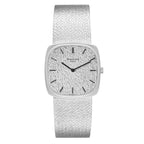 18k White Gold Silver Dial Vintage Mens Watch 3666