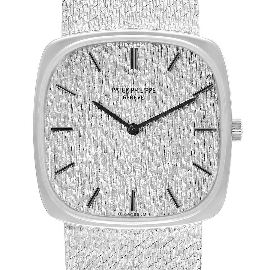 18k White Gold Silver Dial Vintage Mens Watch 3666