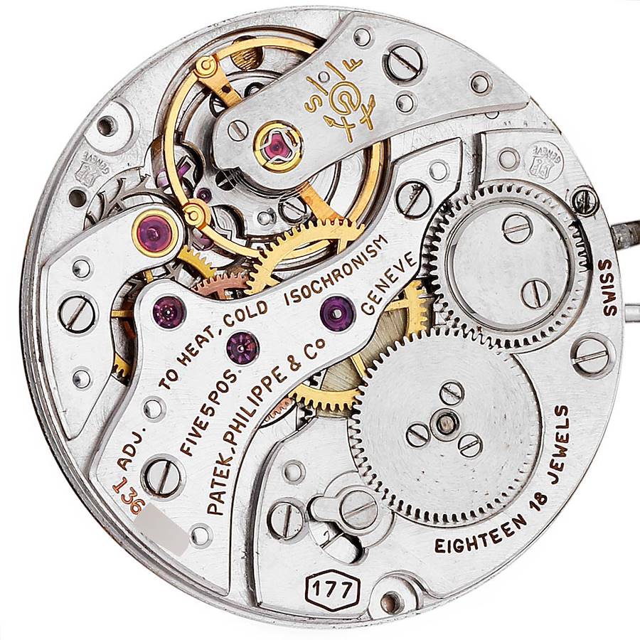 18k White Gold Silver Dial Vintage Mens Watch 3666