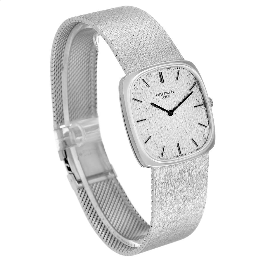 18k White Gold Silver Dial Vintage Mens Watch 3666