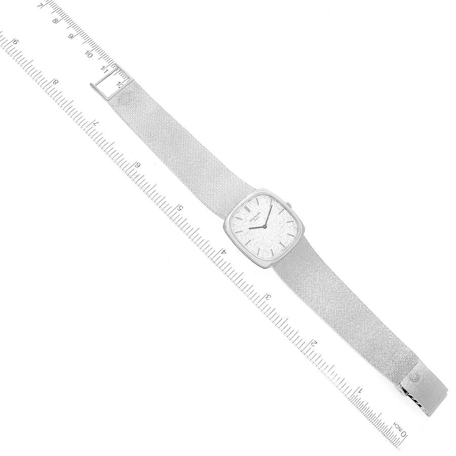 18k White Gold Silver Dial Vintage Mens Watch 3666