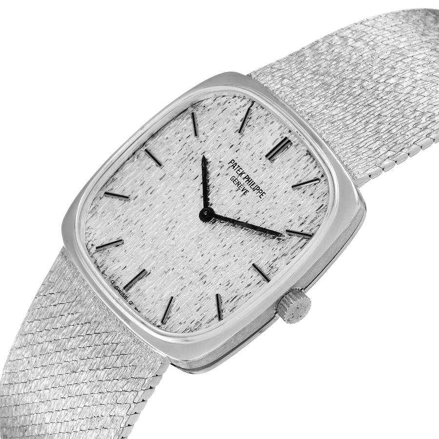 18k White Gold Silver Dial Vintage Mens Watch 3666