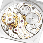 18k White Gold Textured Dial Vintage Mens Watch 3553