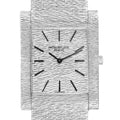 18k White Gold Textured Dial Vintage Mens Watch 3553