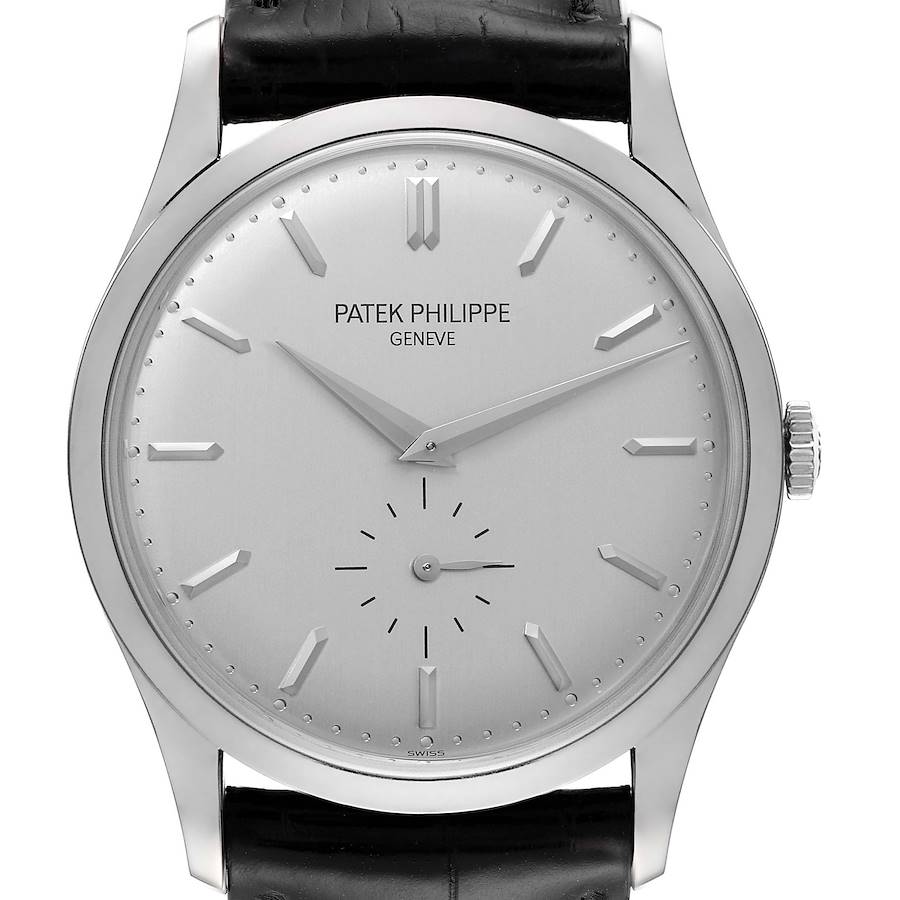 Calatrava 18k White Gold Mechanical Mens Watch 5196 Papers