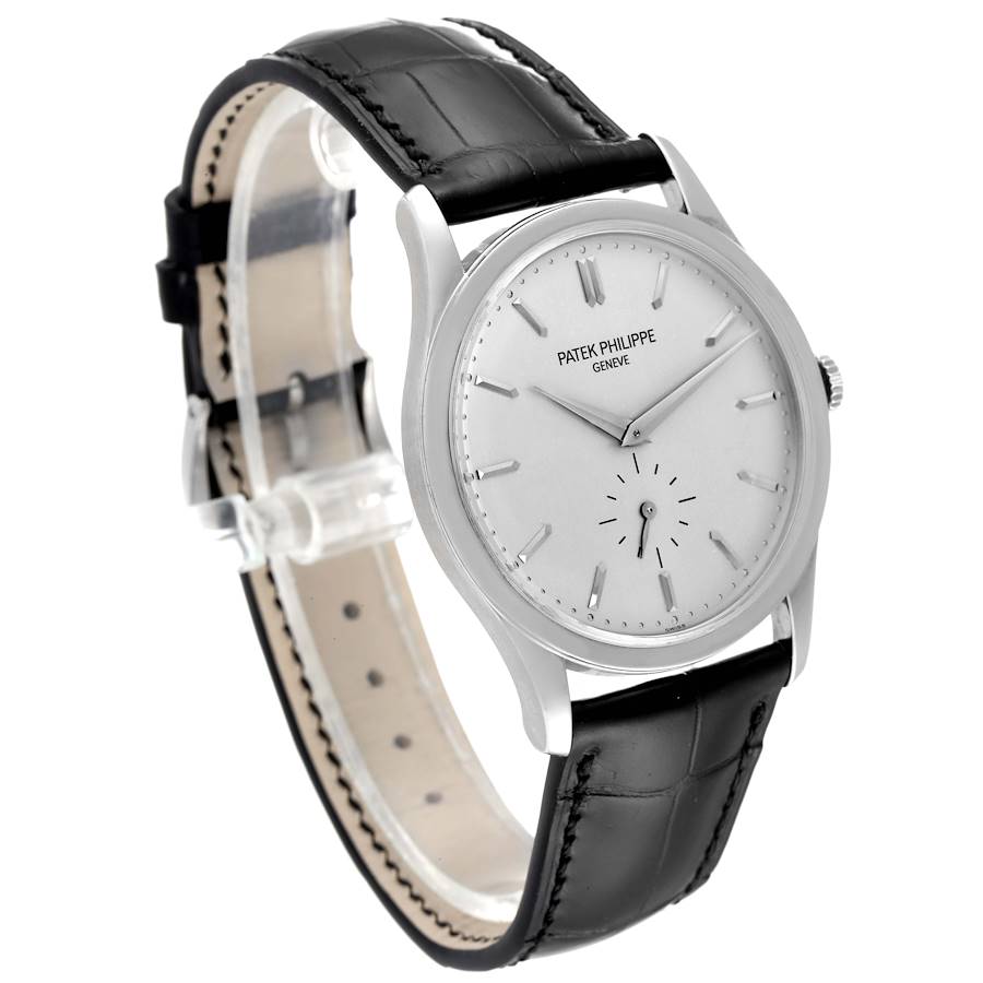 Calatrava 18k White Gold Mechanical Mens Watch 5196 Papers