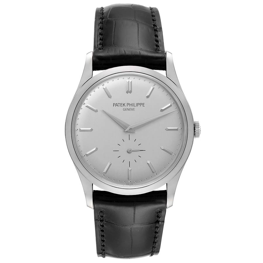 Calatrava 18k White Gold Mechanical Mens Watch 5196 Papers