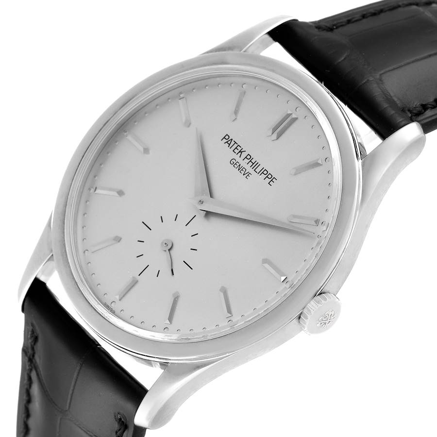 Calatrava 18k White Gold Mechanical Mens Watch 5196 Papers