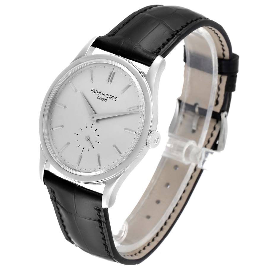 Calatrava 18k White Gold Mechanical Mens Watch 5196 Papers